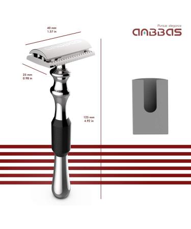 Absbas Black Long Handle Razor Plane Set Wet Shaving Rack for All Double Razor Blades - Perfect for Men & Women | International Shipping - Buy Online on GoSupps.com