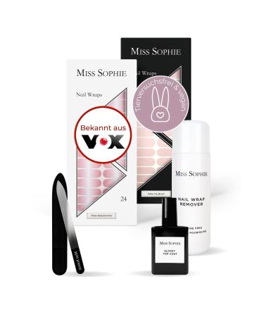Original Miss Sophie Starterset I self-adhesive nail foils i nail sticker in rose baby boomer & make me blush i No splintering i long stop I fast & simple application starter set (rose baby boomer & make me blush)
