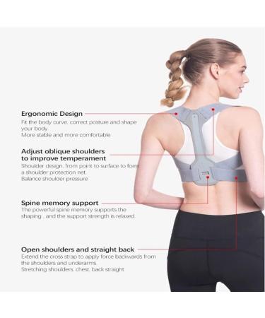 ZUIAI Adjustable Posture Corrector Back Shoulder Straighten Orthopedic Brace Belt Clavicle Spine Support(M) Medium As Shown - Buy Online on GoSupps.com