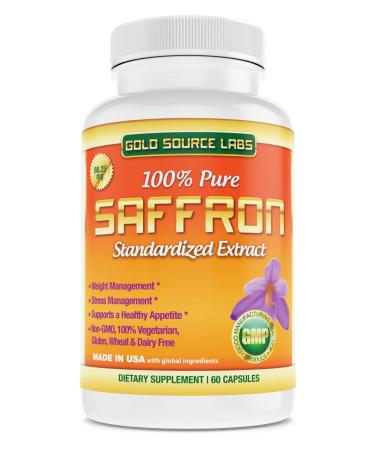 Saffron Extract Supplement - 88.25 mg Capsules with Standardized .3% Safranal Extract Plus Pure Saffron Powder 60 Maximum Strength Vegetarian Pills - Premium Weight Loss and Eye Supplement