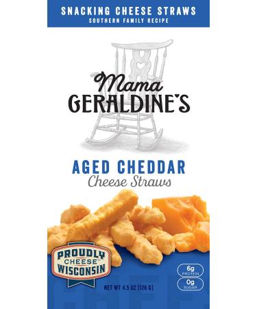 Mama Geraldine's Cheese Straws, Aged Cheddar, 4.5 Ounce, 6 Pack 4.5 Ounce (Pack of 6)