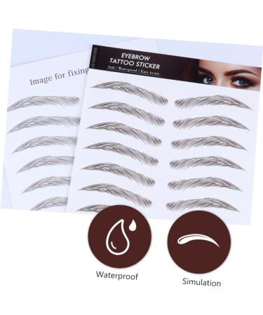 IWOWHERO Authentic Eyebrows 4pcs Realistic Women Stickers Tattoos Supplies Brow Natural Brown Grooming Hair- Tools Imitation - Buy Online on GoSupps.com