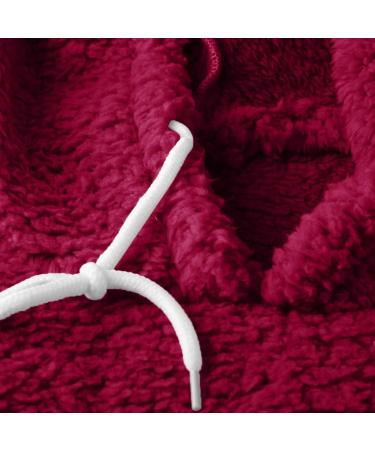 Bigfanshu Women's Sweaters Casual Fleece Long Sleeve Pullover Blouse Shirts Sweatshirt Red - Buy Online on GoSupps.com