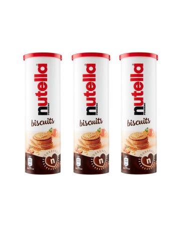 Ferrero 3 x Ferrero Nutella Biscuits with creamy Nutella heart-shaped cookies tube of 166 g