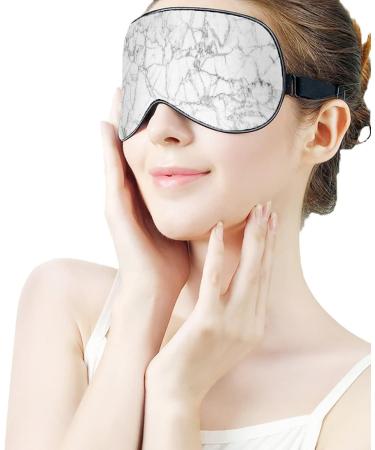 Buy Adjustable White and Black Marble Texture Sleep Mask for Women - Comfortable Eye Shades Cover with Elastic Strap | International Shipping Available - Buy Online on GoSupps.com