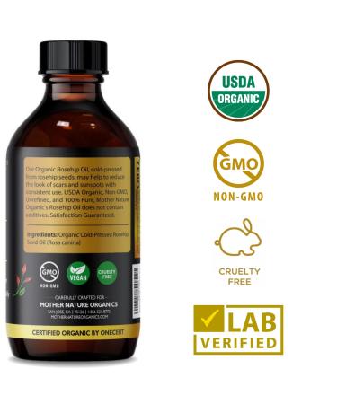 Organic Cold Pressed Rosehip Seed Oil - Natural Anti-Aging Moisturizer for Face, Hair & Skin - 4 oz - Buy Online on GoSupps.com