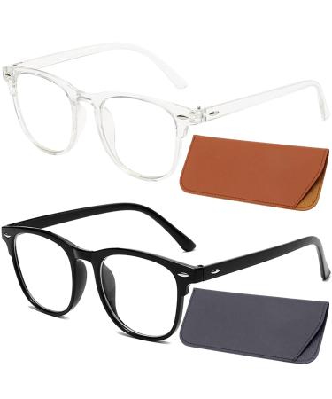 2 pieces of blue light filter glasses Unisex Blue Light Blasses without strength anti -blue light glasses computer gaming glasses anti blare reduces visual fatigue (including glasses case) - Buy Online on GoSupps.com