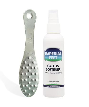 Callus Remover for Feet Extra Strength with Stainless Steel Foot File (Pedicure Grade) - Professional Foot Rasp Callus Remover Softener - Callus Treatment Heels and Hands - Cuticle Remover & Softener
