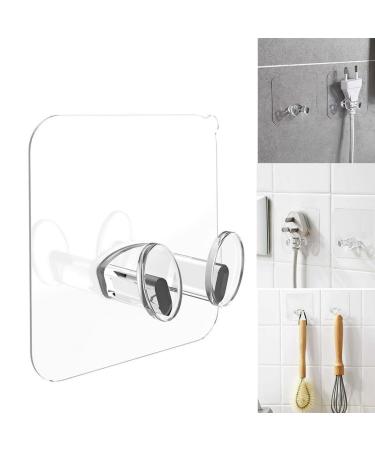 Kisbeibi 10 pieces of self-adhesive plug holder hook frame transparent multi-purpose hooks wall hangers hooks razor holder plug organizer hook for bathrooms bedrooms (transparent) - Buy Online on GoSupps.com