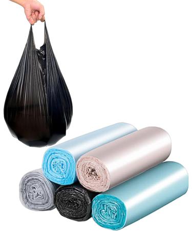 Portable Trash Bags Small Rubbish Bags Colourful Plastic Garbage Bags 5 Rolls/100 Counts