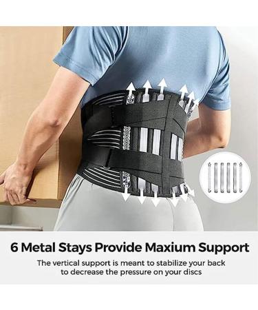 Self-Warming Lower Back Support Bandage for Men & Women | Double Compression Lumbar Support Belt for Sciatica Pain Relief - Buy Online on GoSupps.com