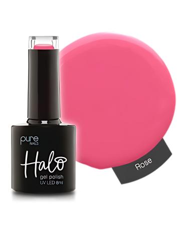 Halo Gel Polish 8ml - Rose. UV/LED Gel Nail Polish Long Lasting & Easy To Apply. Soak Off Gel Polish Nail Art Colours For Manicure & Pedicure. Gel Polish For Professional & Home Use.