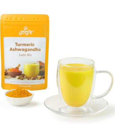 Golden Milk | Go-Yogik Turmeric Ashwagandha Latte Mix With Ceylon Cinnamon Ginger-100g (50 cups) | Vegan | No GMO Caffeine Free Lab Tested. - Buy Online on GoSupps.com
