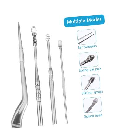 Stainless Steel Earwax Removal Kit with Travel Case - Home Ear Cleaning Tools for Adults - Earpick Curette Spoon Set - Buy Online on GoSupps.com