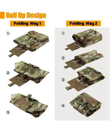 KRYDEX Molle Dump Pouch Roll-Up Drawstring Magazine Utility Pouch Folding Dump Bag Multicam - Buy Online on GoSupps.com