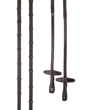 Buy Sunride English Combined Bridle Hawaii with Reins - Soft Real Leather Adjustable Anatomical Design (Full Brown/Green) - International Shipping Available - Buy Online on GoSupps.com