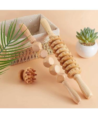 Stay Healthy Massage Roller | 5-Part Wood Therapy Tool & GUA SHA for Muscle Relief & Lymphatic Drainage - International Shipping Available - Buy Online on GoSupps.com
