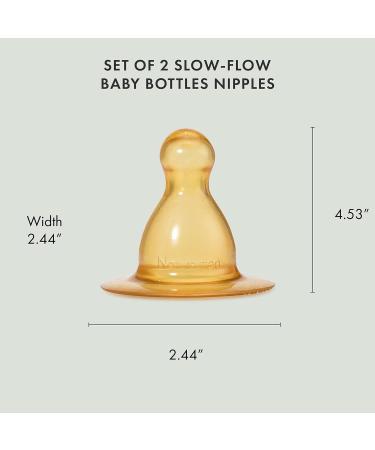 Natursutten Slow-Flow Glass Bottle Nipples - BPA-Free Natural Rubber - 2 Pack - Made in Italy - Buy Online on GoSupps.com