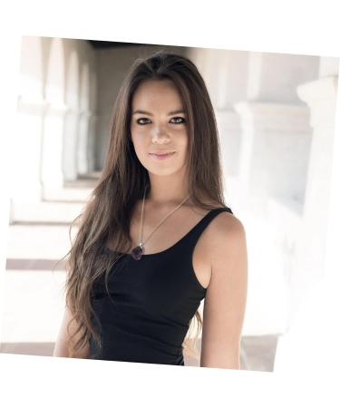 FOMIYES 1pc Rose Quartz Pendant Necklace A Necklace Birthstone Necklaces Crystal Peach Blossom Necklace Gem Purple 3.5X2CM - Buy Online on GoSupps.com