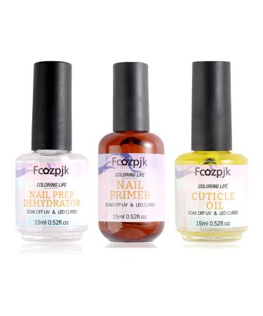 Nail Dehydrator and Nail Primer with Cuticle Oil Set Air Dry Bonding Primer for Acrylic Nails No Lift Acid-free Nail Prep Dehydrator Natural Cuticle Oil for Nails Manicure Accessories