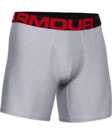 Buy Under Armour Men's Tech 6in Quick-Drying Boxer Shorts 2 Pack - Comfortable Tight-Fitting Underwear in Mod Gray & Jet Gray - Buy Online on GoSupps.com