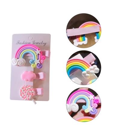 12 Pack Cartoon Hair Clips for Kids - Multicolored Silicone Hair Accessories with Rainbow & Cloud Designs for Birthdays Parties & Holidays - Buy Online on GoSupps.com