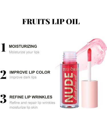  JPSDOWS Colored lip oil fruity lip gloss stick - moisturizing oil for dry lips lipstick for women glossy stick for a natural look and - Buy Online on GoSupps.com