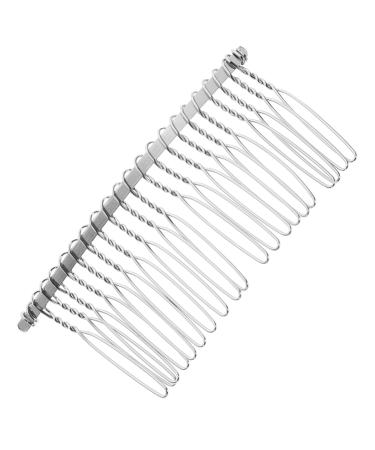 FUNOMOCYA Bridal Wedding Veil Comb - 78cm Silver Metal Hair Clip for Veil - 20 Teeth Fancy DIY Hair Side Comb for Women Miss Dense Metal Veil Clip Hair Accessory from Guangdong