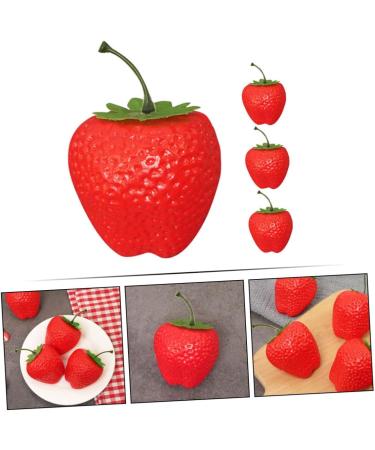 MAGICLULU 6pcs Simulation Big Strawberry Lifelike Strawberries Realistic Strawberry Artificial Strawberry Model Mini Strawberry Fake Strawberry Pretend Play Toy Fake Food Fake Fruit Plastic - Buy Online on GoSupps.com