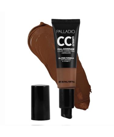 Palladio Full-Coverage Color Correction CC Cream Sans Huile avec Peptides & Vitamine C Id ale pour Corriger les Rougeurs et le Teint In gal Couvrance de Fond de Teint Modulable (Rich 52W)