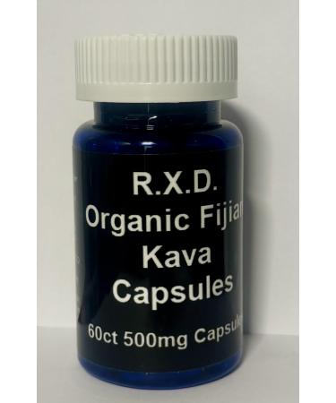 Organic Fijian Kava Kava 60ct Capsules. 500mg caps