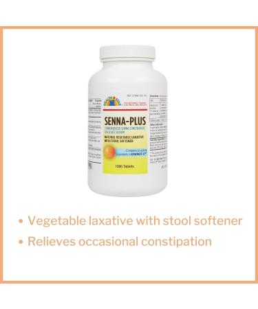 Senna Plus Stool Softener Tablet 1000/Bottle 50mg/8.6mg Docusate Sodium/Sennosides - 455-01-GCP - Buy Online on GoSupps.com