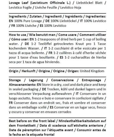 Health Embassy Feuille de Liv che Tisane | Levisticum Officinale L | Lovage Leaf (50g) - Buy Online on GoSupps.com