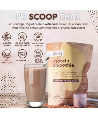 FlavCity Non-GMO Chocolate Peanut Butter Protein Powder - Gluten Free Shake | Nutrient-Dense On-The-Go Snack (37.74 oz) - Buy Online on GoSupps.com