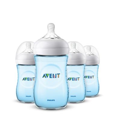 Philips Avent Natural Baby Bottle  Blue  9oz  4pk  SCF013/49