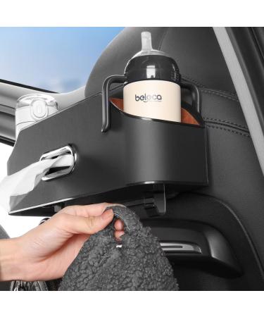 Carodi Multifunctional Car Rear Seat Headrest Organizer - Cup Holder Tissue Box & Hooks | Ideal Car Travel Accessories for Kids & Adults (Black) - Buy Online on GoSupps.com