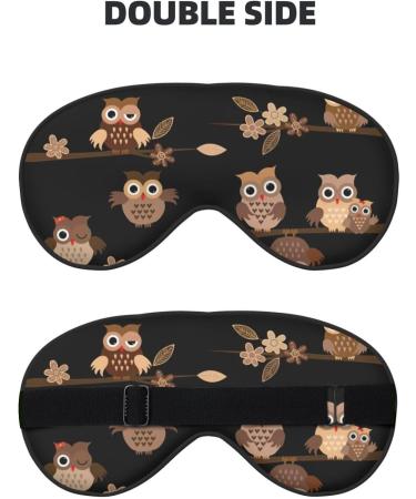 FoRes Cute Brown Cartoon Owls Sleep Mask - Adjustable Light Blocking Eye Mask for Deep Rest | Unisex Adult - Buy Online on GoSupps.com