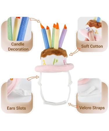 LESYPET Dog Birthday Hat  Pet Birthday Cake Hat with Candle for Dog Cat Party Costume  Pink S Birthday Hat-S - Buy Online on GoSupps.com