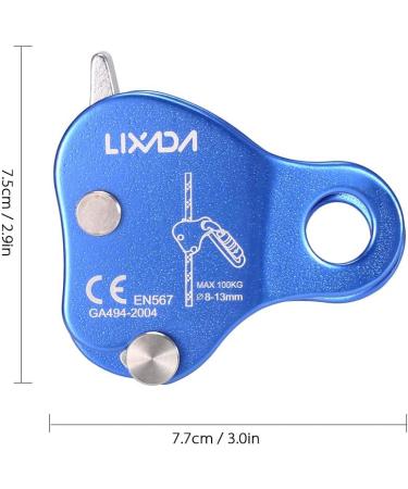 Lixada Rock Climbing Ascender Ultralight Fall Arrest Protection Belay Device Self-Locking 8-13MM Rope Grip Clamp for Outdoor Climbing and Rescue Blue - Buy Online on GoSupps.com