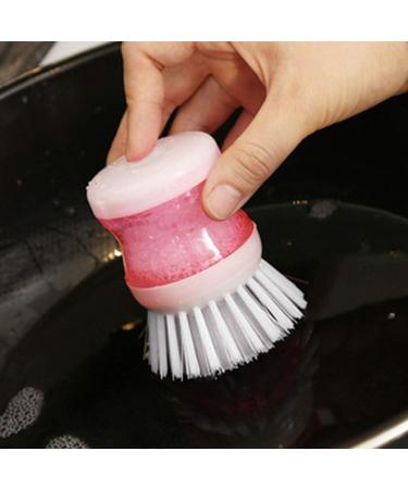 Palm Brush Dishwashing Brush Kitchen Brushes for Dish Pot Pan Sink Cleaning Automatic Liquid Brush  - Buy Online on GoSupps.com