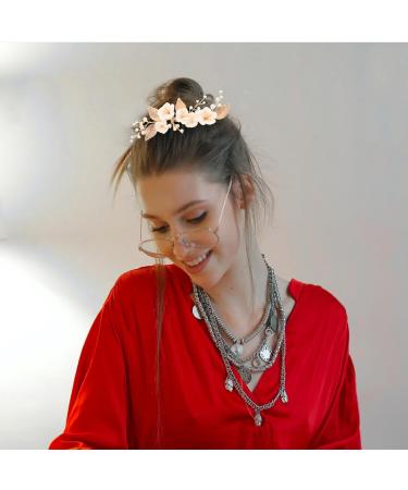 LIFKOME Bride Hairpin Wedding Hair Accessory Simulation Pearl Floral Hair Comb Decor - Buy Online on GoSupps.com