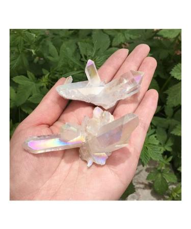 Crystal 40-50g Natural Crystal Quartz Cluster Colourful Specimen Electroplating Coated Reiki Stone Home Decoration Craft ERTEYIN