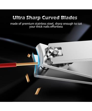 Kaasage Nail Clipper and File - Classic Stainless Steel Nail Cutter with Glass Nail File Clip Fingernails and Toenails Easily Gift for Men Women & Seniors - Buy Online on GoSupps.com