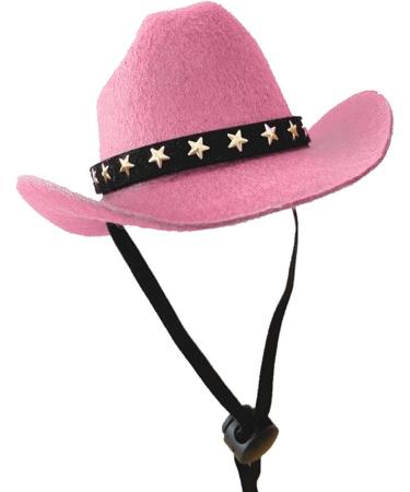 WATERBELINE Pet Headwear Funny Cat Hat Cowboy Hat Costume Birthday Western Cowgirl Accessories Pet Headwear Adjustable Cap for Cosplay Cowboy Pink - Buy Online on GoSupps.com