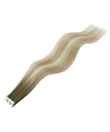 Youngsee Ombre Real Hair Tape In Extensions - 50cm Dark Brown to Blonde 5PCS Virgin Hair Smooth & Lightweight - Buy Online on GoSupps.com