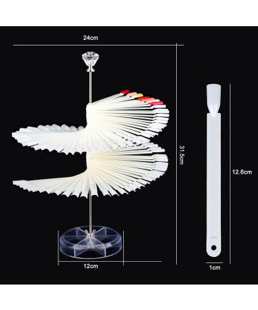 BNG Nail Color Wheel Display 120pcs - Professional Fan-shaped Nail Art Polish Chart with Spiral Stand - Salon Quality Nail Display Tips - Buy Online on GoSupps.com