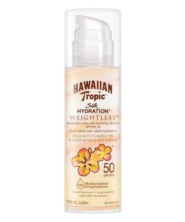 Hawaiian Tropic Silk Hydration Weightless Sunscreen Lotion with Air-Soft Texture SPF50 150 Milliliters