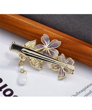 yangzerang Crystal Hair Clips Pearls Alligator Hairpins Small Mini Flower Hair Barrettes Hair Pink Flower Hairpin Shining Hair Accessories for Women and Girls Gold Tone - Buy Online on GoSupps.com