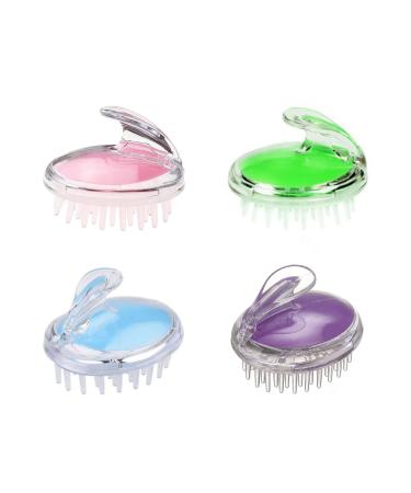 Moskav 4 pieces scalp massage brush shampoo brush silicone hair scalp massage device manual head scalp massage brush keeps your scalp clean and healthy wet and dry