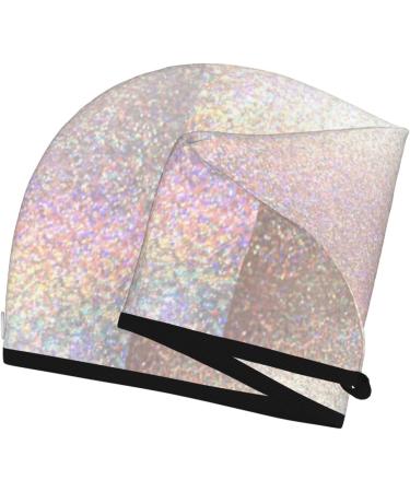 Hair Towel Wrap - Quick Drying Towel Turban with Button | Glitter Light Pearl for Effortless Hair Drying - Buy Online on GoSupps.com